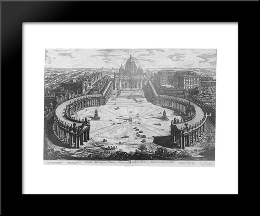 Piazza San Pietro 20x24 Black Modern Wood Framed Art Print Poster by Piranesi, Giovanni Battista