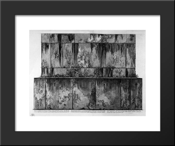 Piedeistallo Other Side Of The Relief (Two Branches) 20x24 Black Modern Wood Framed Art Print Poster by Piranesi, Giovanni Battista