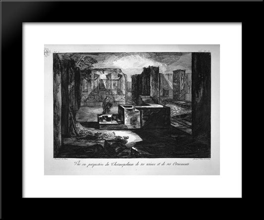 Plan And Elevation Of A Restaurant 20x24 Black Modern Wood Framed Art Print Poster by Piranesi, Giovanni Battista