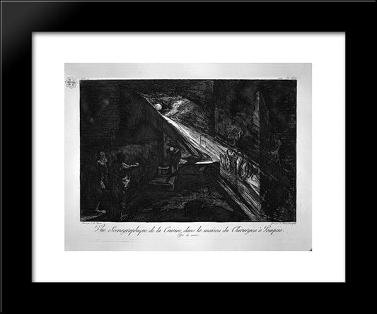 Plan And Elevation Of The Kitchen In The Same 20x24 Black Modern Wood Framed Art Print Poster by Piranesi, Giovanni Battista