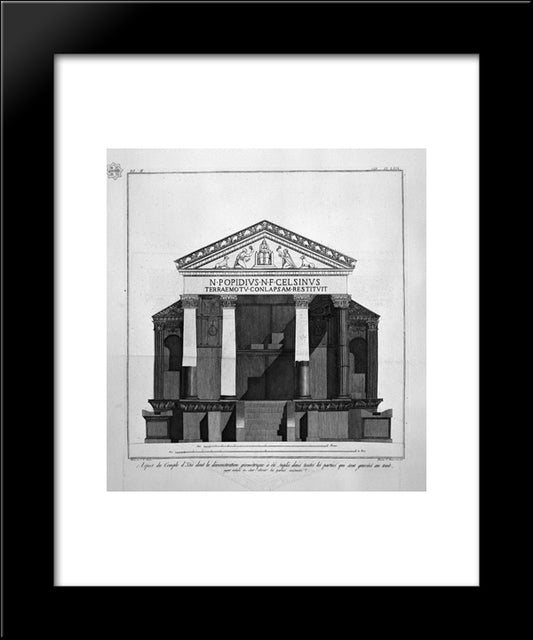 Plan In The Great Temple Of Isis 20x24 Black Modern Wood Framed Art Print Poster by Piranesi, Giovanni Battista