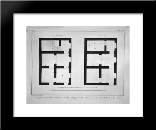 Plan Of The First And Second Floor Of That Museum 20x24 Black Modern Wood Framed Art Print Poster by Piranesi, Giovanni Battista