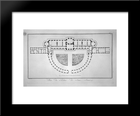 Plan Of The Palace Of Sans-Souci 20x24 Black Modern Wood Framed Art Print Poster by Piranesi, Giovanni Battista