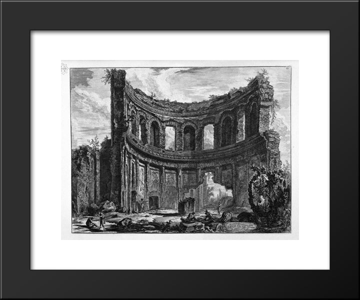 Remains Of The Temple Of Apollo Said In Hadrian`S Villa Near Tivoli 20x24 Black Modern Wood Framed Art Print Poster by Piranesi, Giovanni Battista