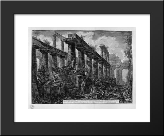 Remains Of The Temple Of Neptune`S Cell 20x24 Black Modern Wood Framed Art Print Poster by Piranesi, Giovanni Battista