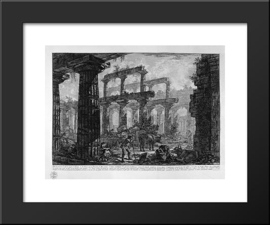 Remains Of The Temple Of The Same Cell 20x24 Black Modern Wood Framed Art Print Poster by Piranesi, Giovanni Battista