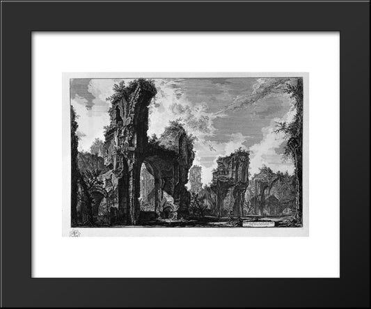 Ruins Of Sixtus, Or Both Of The Great Hall Of The Antonine Baths 20x24 Black Modern Wood Framed Art Print Poster by Piranesi, Giovanni Battista