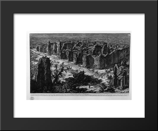 Ruins Of The Antonine Baths 20x24 Black Modern Wood Framed Art Print Poster by Piranesi, Giovanni Battista