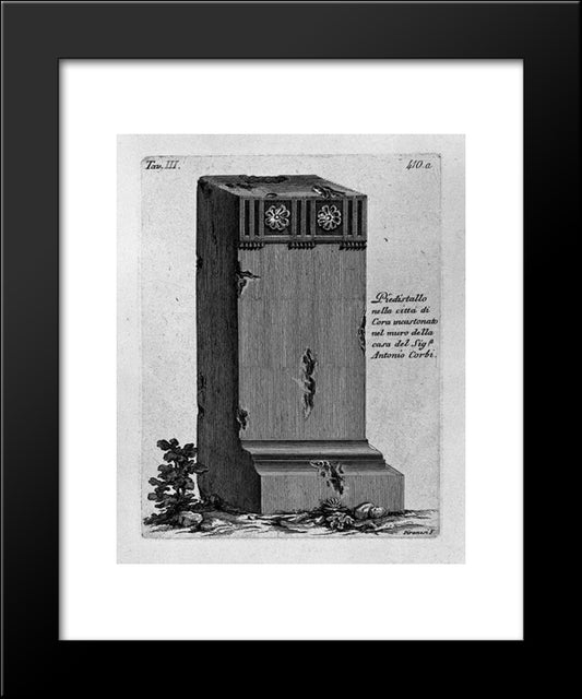 Ruins Of The Temple De `Beavers In The Town Of Cora 20x24 Black Modern Wood Framed Art Print Poster by Piranesi, Giovanni Battista