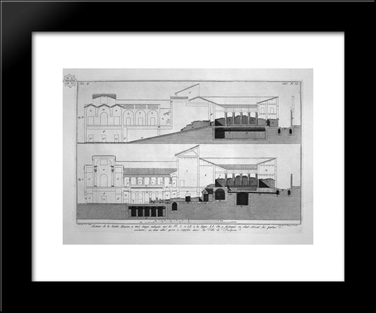 Second Floor Plan Of The Three-Story House 20x24 Black Modern Wood Framed Art Print Poster by Piranesi, Giovanni Battista