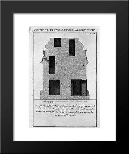 Section As Above, The Main Door And Window 20x24 Black Modern Wood Framed Art Print Poster by Piranesi, Giovanni Battista