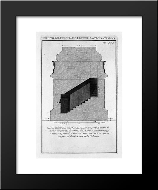 Section As Above; Start Of Scale 20x24 Black Modern Wood Framed Art Print Poster by Piranesi, Giovanni Battista