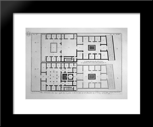 Section Of The House 20x24 Black Modern Wood Framed Art Print Poster by Piranesi, Giovanni Battista