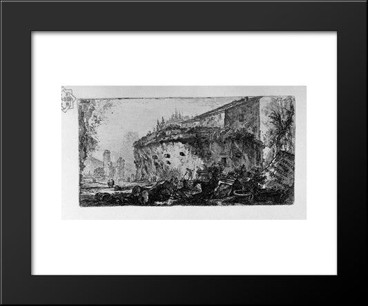 Senators Today Said Bridge Broken Bridge 20x24 Black Modern Wood Framed Art Print Poster by Piranesi, Giovanni Battista