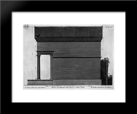 Side Of The Temple Of Honor And Virtue 20x24 Black Modern Wood Framed Art Print Poster by Piranesi, Giovanni Battista