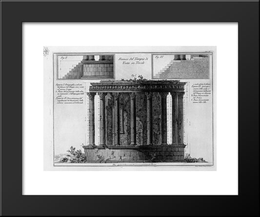 Side Of The Temple Of Vesta In Tivoli 20x24 Black Modern Wood Framed Art Print Poster by Piranesi, Giovanni Battista