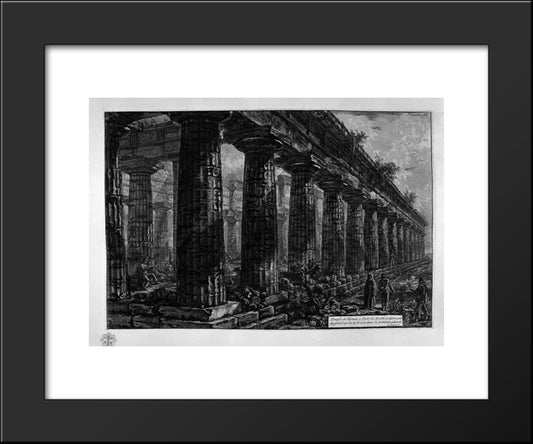 Side View Of The Temple 20x24 Black Modern Wood Framed Art Print Poster by Piranesi, Giovanni Battista
