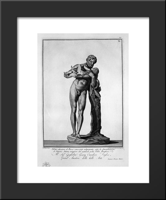 Silenus With Bacchus 20x24 Black Modern Wood Framed Art Print Poster by Piranesi, Giovanni Battista