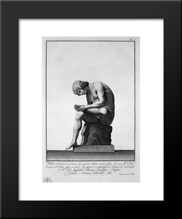 Spinario 20x24 Black Modern Wood Framed Art Print Poster by Piranesi, Giovanni Battista
