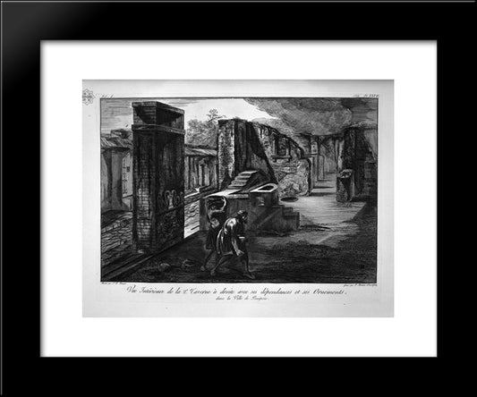 Split And Elevations Of The Tavern Of The Priapus 20x24 Black Modern Wood Framed Art Print Poster by Piranesi, Giovanni Battista
