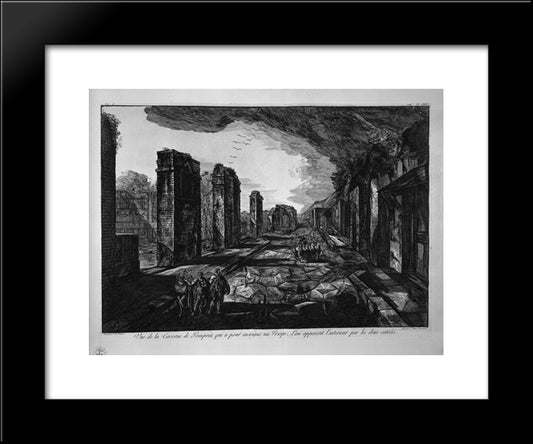 Split On The Previous Plan 20x24 Black Modern Wood Framed Art Print Poster by Piranesi, Giovanni Battista