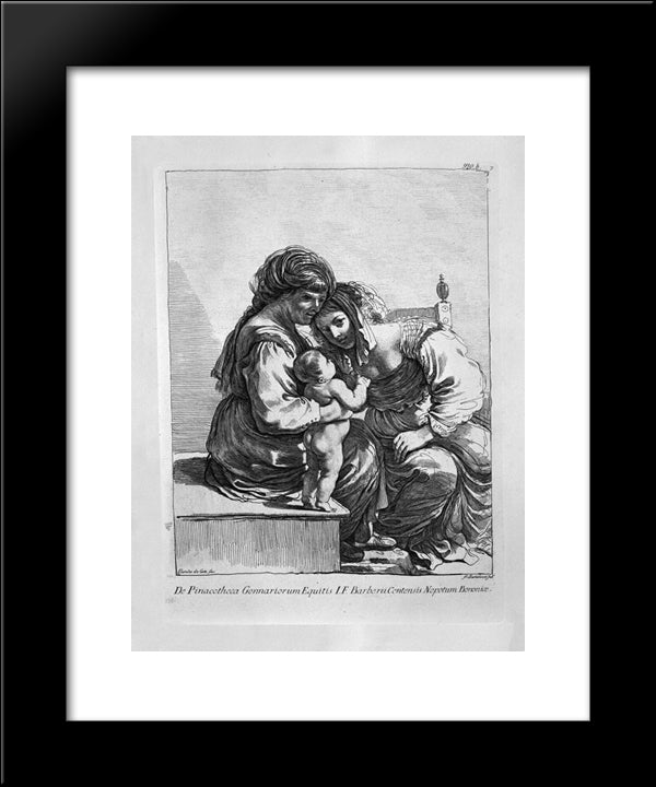 St. Anne, The Virgin And Child Jesus 20x24 Black Modern Wood Framed Art Print Poster by Piranesi, Giovanni Battista