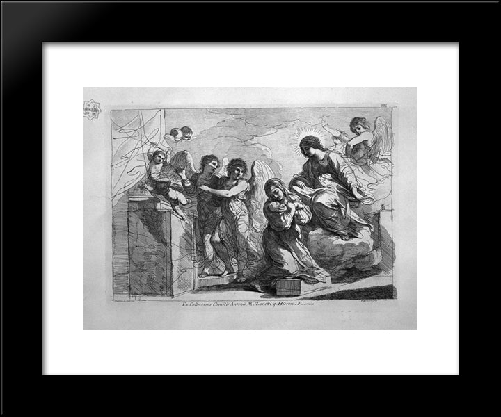 St. Teresa With Child Jesus 20x24 Black Modern Wood Framed Art Print Poster by Piranesi, Giovanni Battista