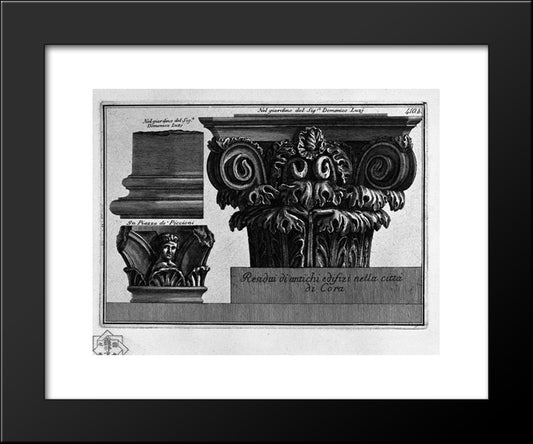 Stand In The Town Of Cora Embedded In The Wall Of The House Of Mr Antonio Corbi 20x24 Black Modern Wood Framed Art Print Poster by Piranesi, Giovanni Battista