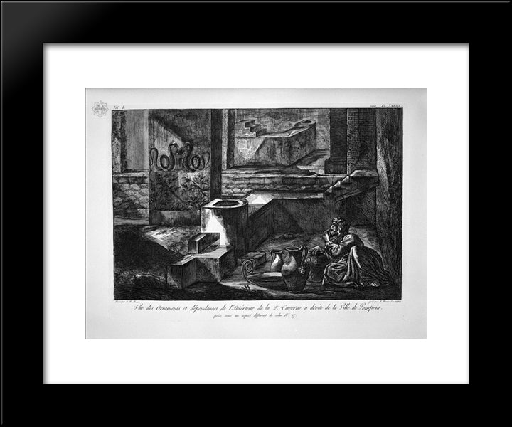 Tavern On The Right Inside Of The Second 20x24 Black Modern Wood Framed Art Print Poster by Piranesi, Giovanni Battista