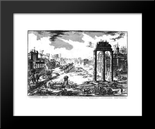 Temple Of Castor And Pollux 20x24 Black Modern Wood Framed Art Print Poster by Piranesi, Giovanni Battista