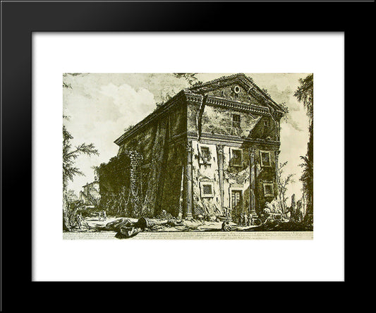 Temple Of Ceres And Faustina 20x24 Black Modern Wood Framed Art Print Poster by Piranesi, Giovanni Battista
