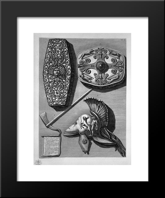 Temple Of Minerva Medica (Inc By Francesco Piranesi) 20x24 Black Modern Wood Framed Art Print Poster by Piranesi, Giovanni Battista