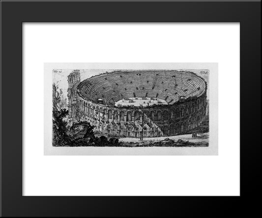 Temple Of Pola In Istria 20x24 Black Modern Wood Framed Art Print Poster by Piranesi, Giovanni Battista