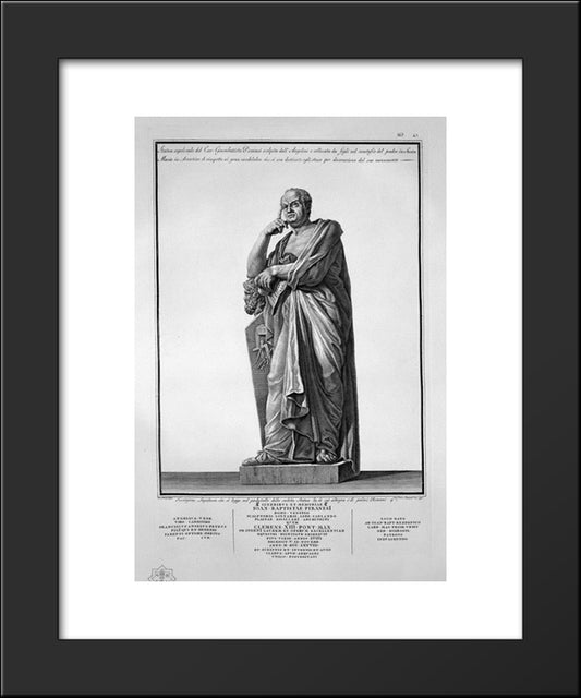The Burial Statue 20x24 Black Modern Wood Framed Art Print Poster by Piranesi, Giovanni Battista