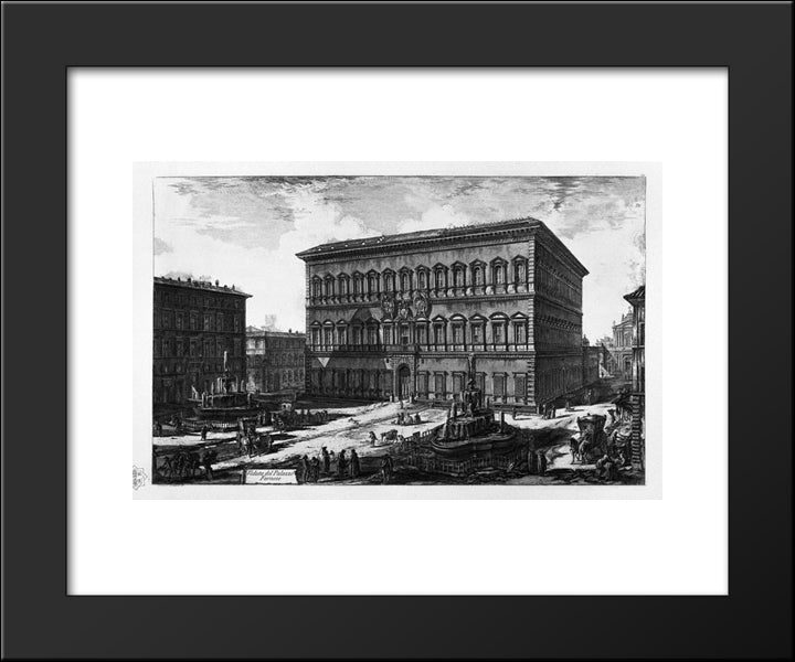 The Castle Of The Acqua Paola On The Golden Mount 20x24 Black Modern Wood Framed Art Print Poster by Piranesi, Giovanni Battista