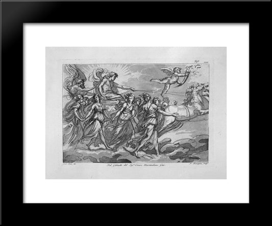 The Chariot Of The Sun, From 'Aurora' Of Guido Reni 20x24 Black Modern Wood Framed Art Print Poster by Piranesi, Giovanni Battista