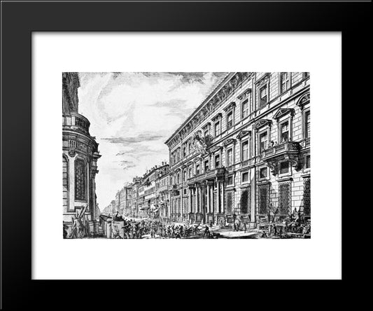 The Corso In Rome 20x24 Black Modern Wood Framed Art Print Poster by Piranesi, Giovanni Battista