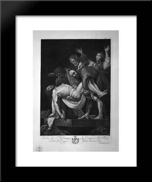 The Deposition Of Michelangelo Da Caravaggio 20x24 Black Modern Wood Framed Art Print Poster by Piranesi, Giovanni Battista