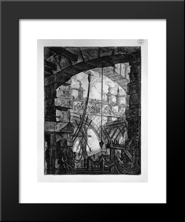 The Grand Piazza 20x24 Black Modern Wood Framed Art Print Poster by Piranesi, Giovanni Battista