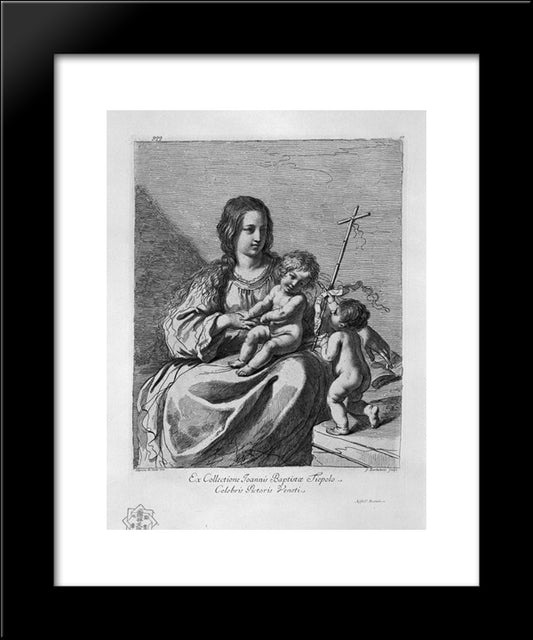 The Madonna With Child And St. John The Baptist 20x24 Black Modern Wood Framed Art Print Poster by Piranesi, Giovanni Battista