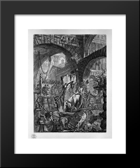 The Man On The Rack 20x24 Black Modern Wood Framed Art Print Poster by Piranesi, Giovanni Battista