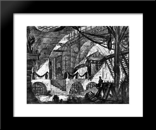 The Prisons 20x24 Black Modern Wood Framed Art Print Poster by Piranesi, Giovanni Battista