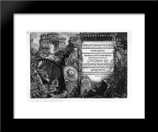 The Roman Antiquities, T. 1, Plate I. 20x24 Black Modern Wood Framed Art Print Poster by Piranesi, Giovanni Battista