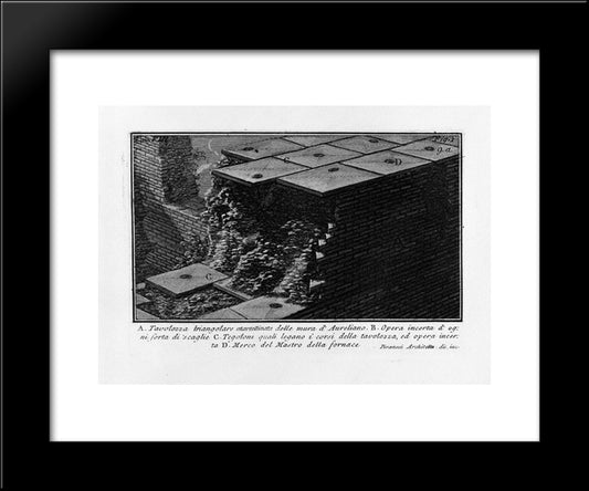 The Roman Antiquities, T. 1, Plate Viii. Aurelian Walls. 20x24 Black Modern Wood Framed Art Print Poster by Piranesi, Giovanni Battista
