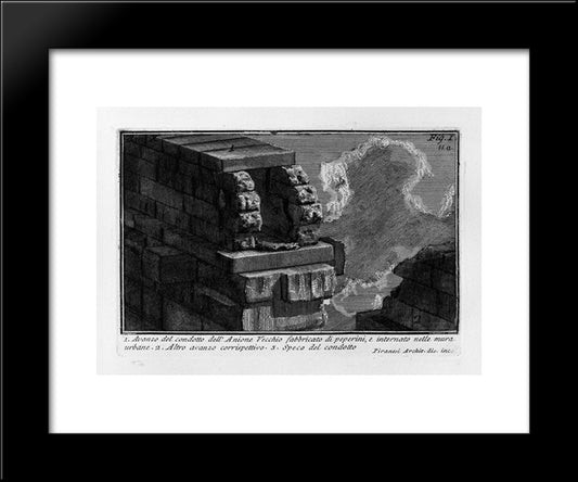 The Roman Antiquities, T. 1, Plate Xi. Urban Walls. 20x24 Black Modern Wood Framed Art Print Poster by Piranesi, Giovanni Battista