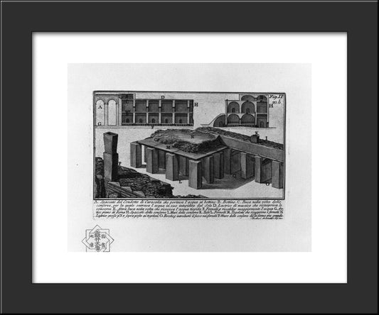 The Roman Antiquities, T. 1, Plate Xix. Duct Of Caracalla. 20x24 Black Modern Wood Framed Art Print Poster by Piranesi, Giovanni Battista