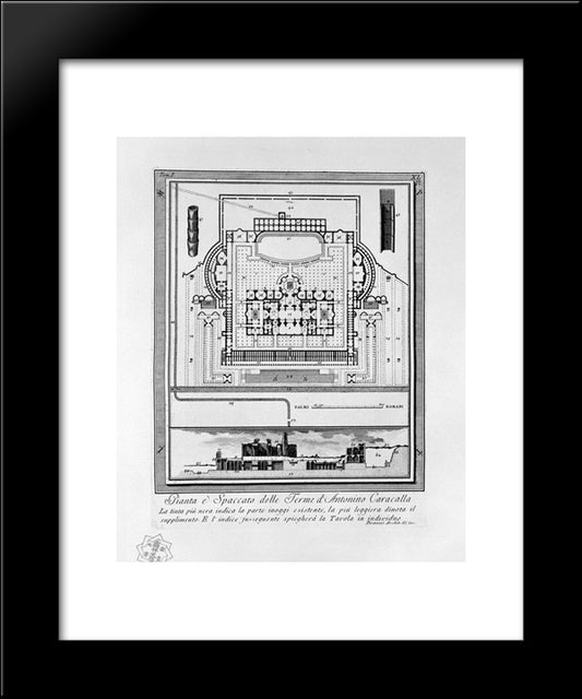 The Roman Antiquities, T. 1, Plate Xl 20x24 Black Modern Wood Framed Art Print Poster by Piranesi, Giovanni Battista