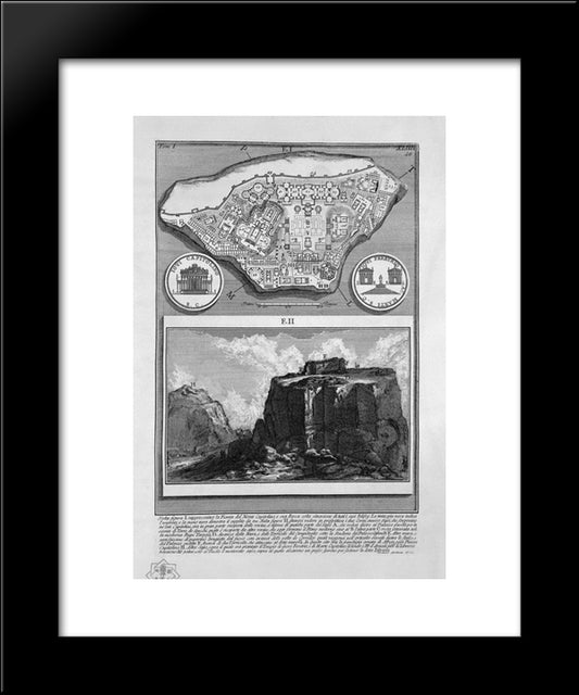 The Roman Antiquities, T. 1, Plate Xliii. Plan Of The Ancient Roman Forum 20x24 Black Modern Wood Framed Art Print Poster by Piranesi, Giovanni Battista