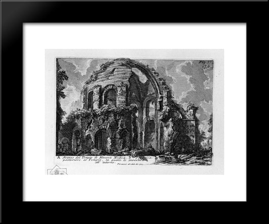 The Roman Antiquities, T. 1, Plate Xvi. Temple Of Minerva Medica. 20x24 Black Modern Wood Framed Art Print Poster by Piranesi, Giovanni Battista