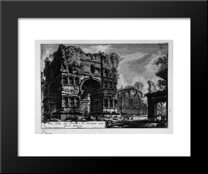 The Roman Antiquities, T. 1, Plate Xxi. Arch Of Janus. 20x24 Black Modern Wood Framed Art Print Poster by Piranesi, Giovanni Battista
